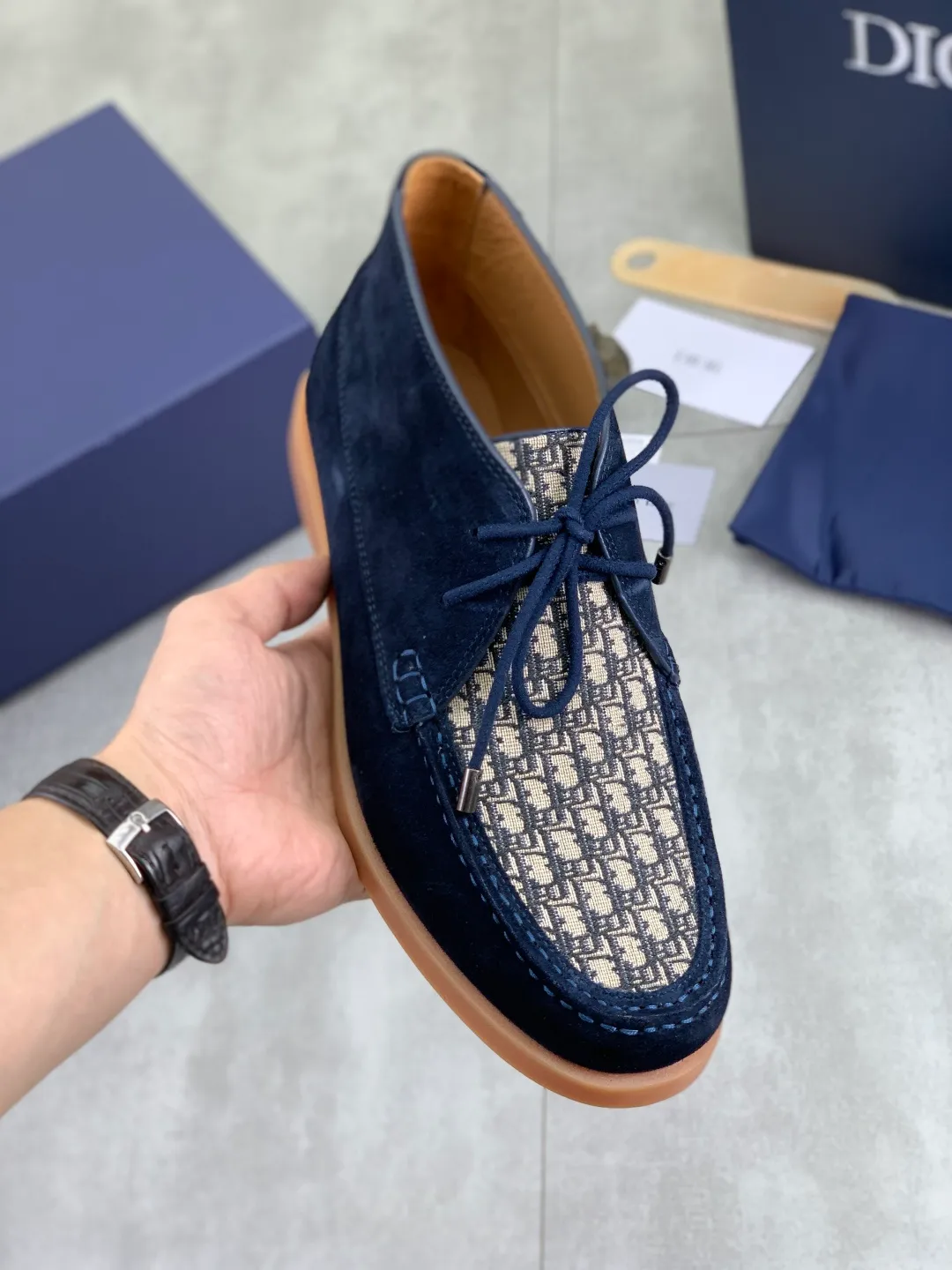 Men's Men's Shoes 💰P580 New Niuli💰High Version 💎💎💎Dior Original! Top Italian purchasing agent! Men's high-top business casual leather shoes, original imported calfskin upper, oiled edges, ultimate texture, gentleman style, imported cowhide lining inside, top-quality original Italian rubber outsole, first-class workmanship, top quality! Size: 39-44 (45 customized)